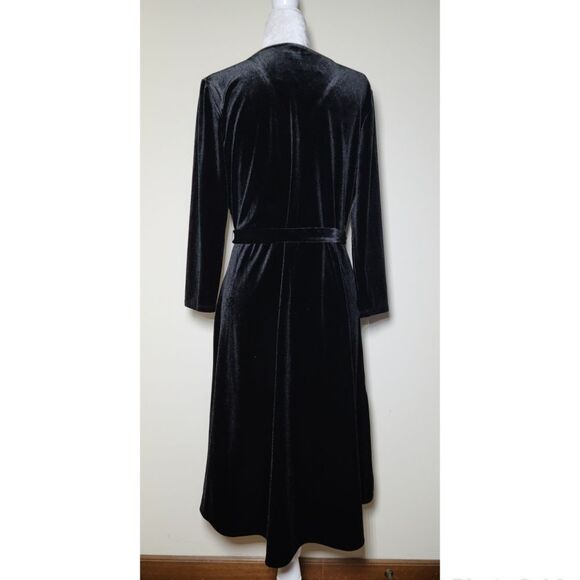 NWT|J. Jill Soft Crushed Velvet Black Velour Dress, SMALL - Picture 4 of 10